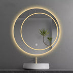 Espejo inteligente redondo de LED con desempañador y luz para maquillaje