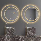 Espejo inteligente redondo de LED con desempañador y luz para maquillaje